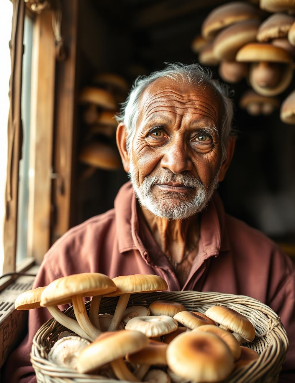 Portrait of a Fungura partner farmer with the day's harvest